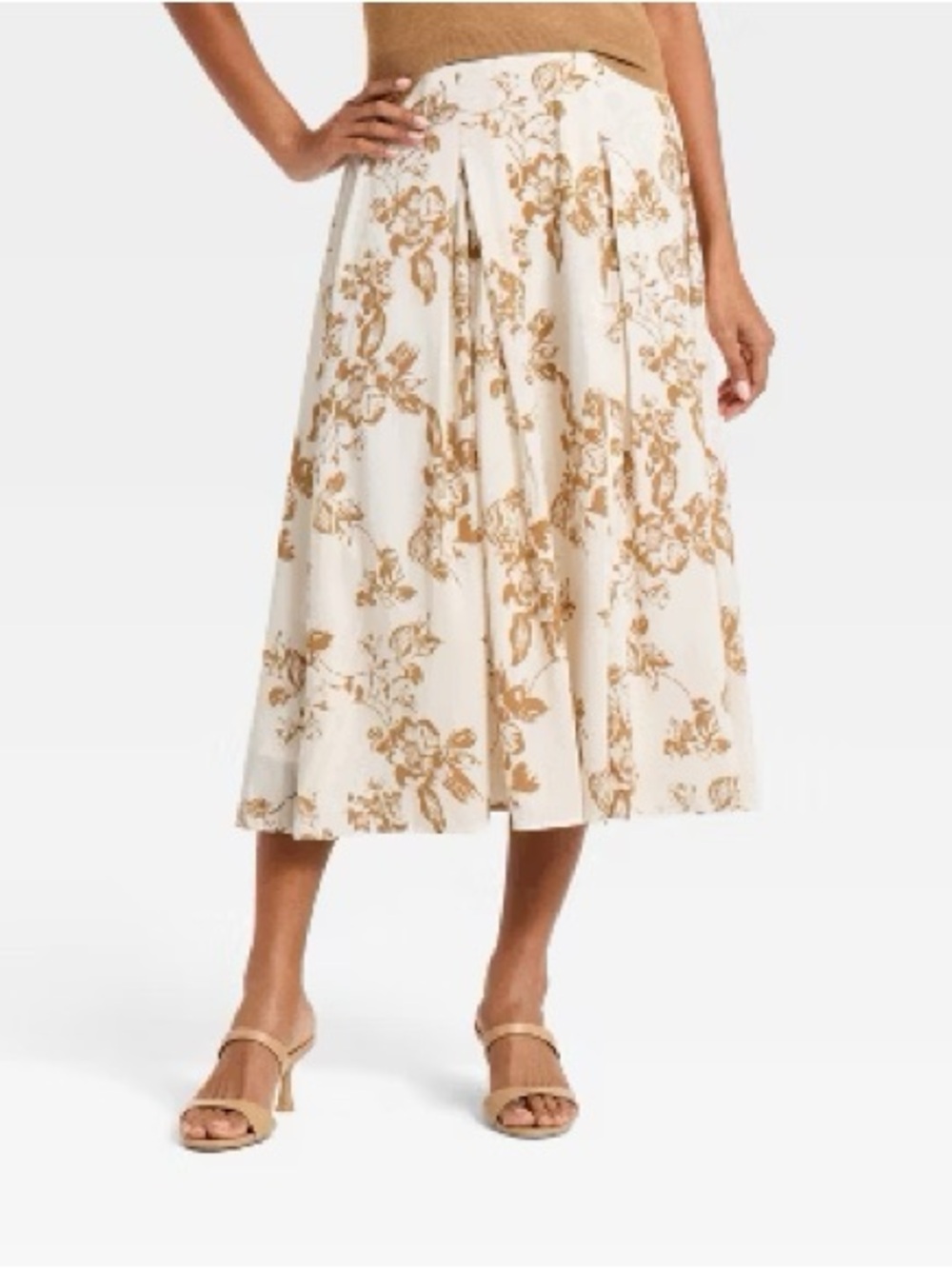 A New Day Floral Midi Skirt